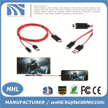 MHL Micro USB para HDMI TV cabo adaptador AV HDTV para SAMSUNG Galaxy S3 / S4 / Nota 2